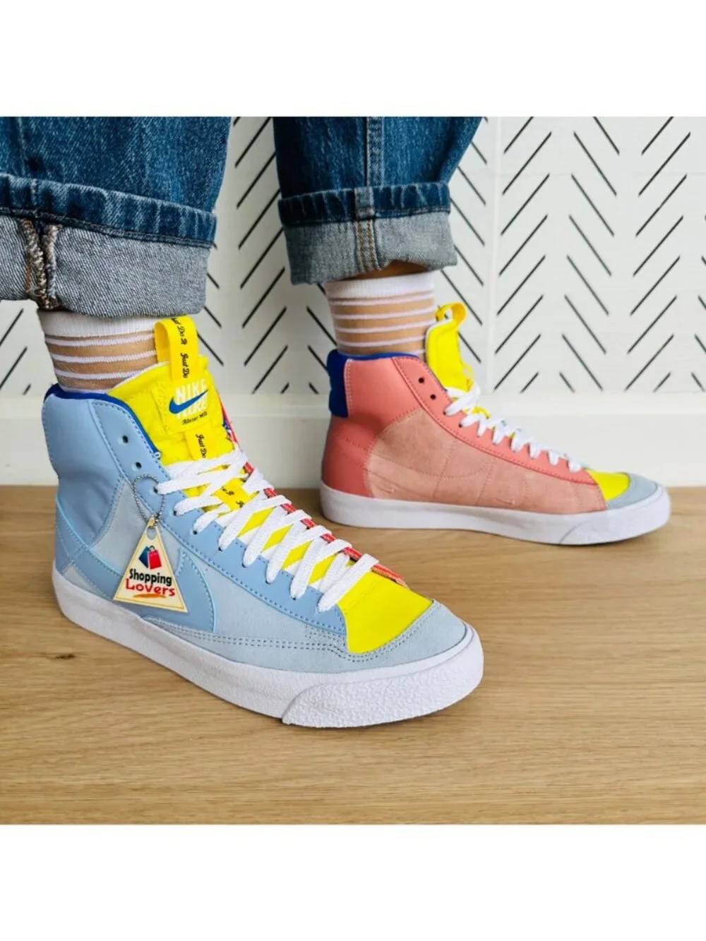 Nike Blazer Mid '77 Dance GS Sz 6Y Big Kids Shoes Blue Orange Sneaker DQ6084-402